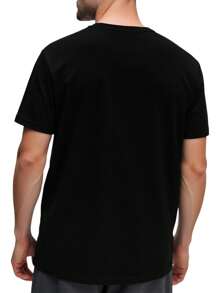 Champion 男士休闲扎染印花短袖T恤，夏季 - 黑色 - 查看 2