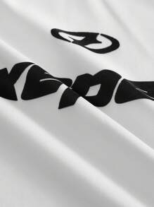 AXEPEAK 男士夏季休闲撞色字母印花短袖 Polo 衫 - 白色 - 查看 5