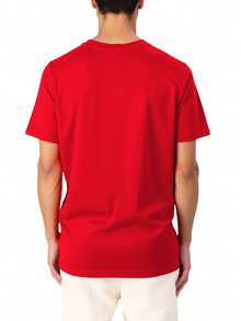 Champion Áo thun nam cổ tròn tay ngắn cơ bản thường ngày cho mùa hè - Đỏ - Xem 2