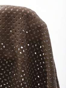 Dazy-Less Chaleco de mujer de PU perforado con cordón y cintura con lazo, ropa de exterior casual para primavera, verano y otoño, ropa de trabajo casual para mujer