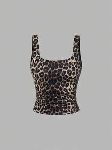 Sweetra Women Casual Ruched Square Neck Camisole Top, Summer - Multicolor - View 8