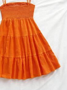 Soleia 素色荷葉邊吊帶連衣裙