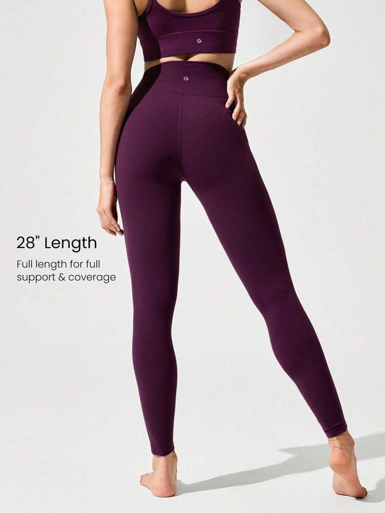 28" FeatherFit™ Sweat Slayer Stretchy Sweat-Wicking No Inner Seam Ultra High-Rise Waist Leggings With Side Pockets Low-Impact Yoga Pilates Barre Studio Daily Casual Wear  Spring Summer