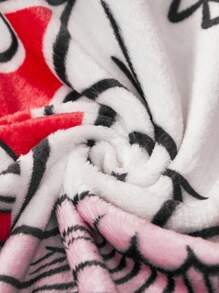 Betty Boop x SHEIN Manta de cama cruda con estampado de personajes de dibujos animados y labios, para regalos