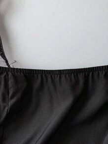 Sweetra 大码方领撞色可爱浪漫泡泡袖连衣裙