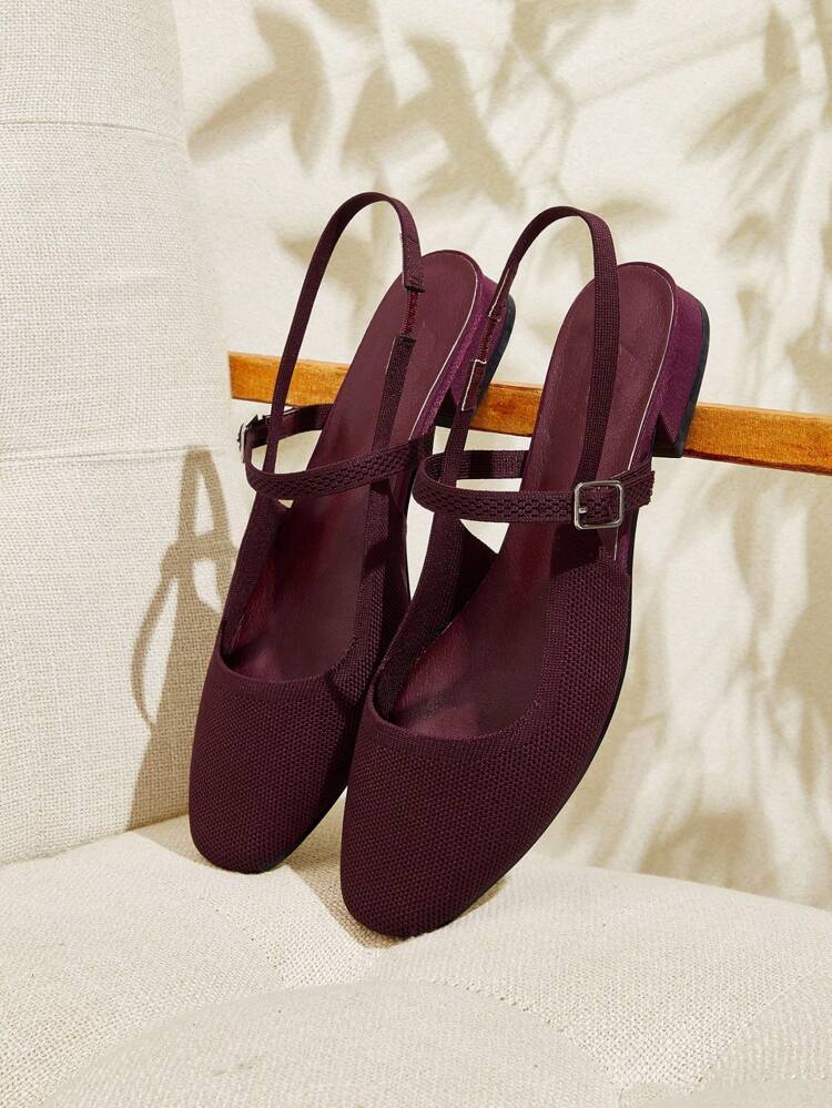 CUCCOO BASICS Women's Fashion Mary Jane Low Heel Comfortable Square Toe Slingback Flats For Christmas Spring Shoes