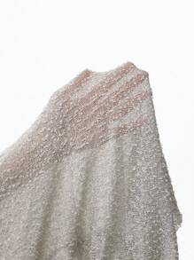 LYSMO 2025年夏季新品女款金属感低领无袖透视背心，不对称下摆，完美演绎前卫时尚 - 銀色 - 查看 9