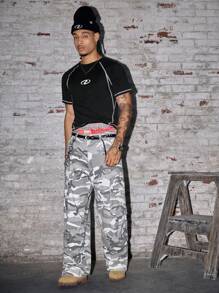 AXEPEAK Men's Raglan Sleeve Casual Short Sleeve T-Shirt, Summer - Black - View 5