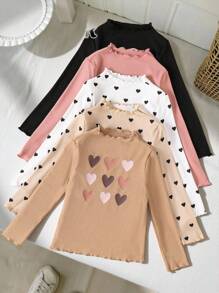 SHEIN Hauts de base casual en tricot de couleur unie avec manches longues et élastique pour les adolescentes. Plusieurs pièces, idéal pour le port casual, quotidien et l'école en automne et hiver. Indispensable et polyvalent. Assortissant mère et fille