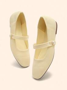 CUCCOO BASICS Sepatu Flat Mary Jane Modis CUCCOO untuk Wanita, Cocok untuk Pemakaian Sehari-hari - Kuning - View 5