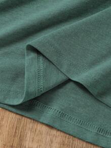 INAWLY Plus Size Women's Summer Floral Print Crew Neck Short Sleeve T-Shirt - Cadet Blue - View 5