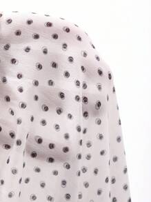 DAZY 女士波点韩版休闲中长连衣裙 夏季女装度假装 - 杏色 - 查看 6