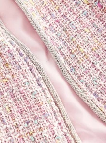 SHEIN MOD Chaqueta corta elegante de mezcla de lana para mujer, ligera, para otoño