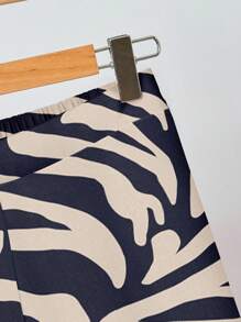 SHEIN Clasi 2pcs Summer Casual Colorblock Zebra Floral Pattern Women Set, Holiday Style Two Pieces Sets Animal Print Clothes Suitable For - Multicolor - View 4