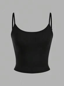 SHEIN EZwear 4件装女士黑白紧身露脐休闲背心，适合夏季穿着，3件装，返校季必备 - 彩色 - 查看 5