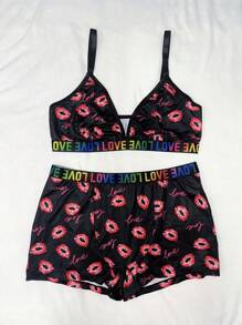 SHEIN 2pcs Plus Size Underwear Set (Wireless Bra And Boxer Brief)
