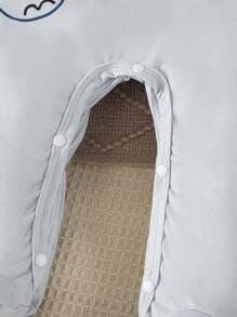 2 件新生儿可爱大象印花长袖连体衣，简约时尚，白色和蓝色