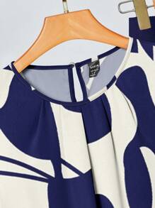 SHEIN Clasi 2 件套女士休闲优雅花卉图案上衣和短裤套装，适合夏季