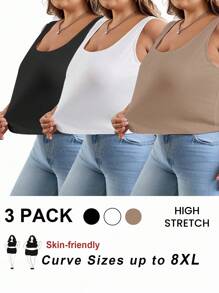 SHEIN CURVE+ Curves 大尺碼開學服飾 3 件組，2026 秋冬 22W - 彩色 - 查看 8
