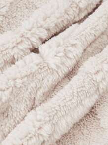 1 Pc Girls Hooded Long Sleeve Zipper Front Short Knit Mottled Jacket, Autumn Fall Winter