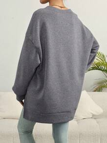 INAWLY 大码女式宽松 V 领长袖休闲运动衫，春/秋