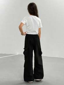 2 Stücke Set: Crop Top mit Kirsche Muster + Cargohose, für Mädchen in Große Größen