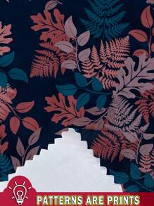 SHEIN LUNE Plus Size Women Autumn/Winter Maple Leaf Print Casual Sweatshirt Dress 2 Pieces Set,Holiday Outfits - Multicolor - View 3