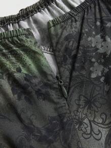 ROMWE Vintage Fairycore Tie-Dye Print Sleeveless Dress, Autumn/Spring - Multicolor - View 3