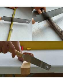 6 Inch Double Edge Sided Pull Saw, Japanese Hand Saw, Flexible Blade, Flush Cut Beech Handle Wood Saw For Woodworking Tools