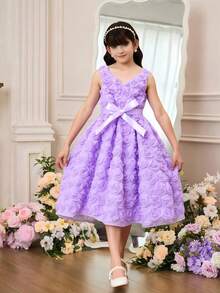 Tween Girl 休闲花朵印花无袖连衣裙