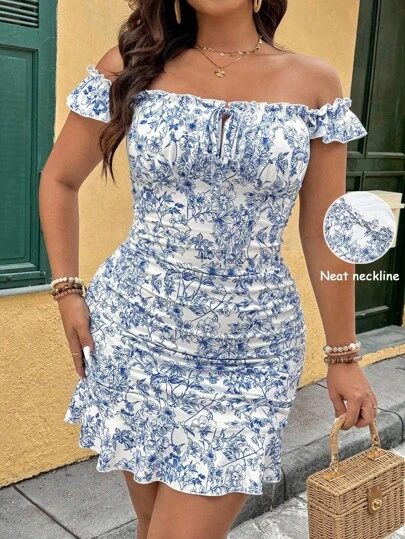 SHEIN Clasi Vestido casual de primavera/verano para mujer de talla grande