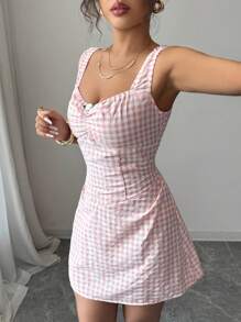 Rafferiza Sexy Bodycon Ruched Slip Dress, A Style Off Shoulder Backless Clubwear Mini Dress - Pink - View 6