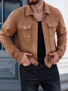Manfinity Dauomo Chaqueta casual de negocios de nueva moda estilo retro americano para hombres, elástica tipo, de estilo lujoso, para otoño/invierno