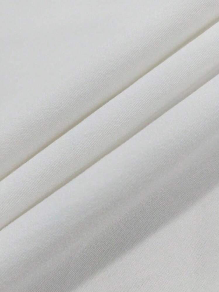 INAWLY Vestido Longo Feminino de Moda Casual, Sexy, Romântico e Simples, em Cor Sólida - Branco - Visão 5