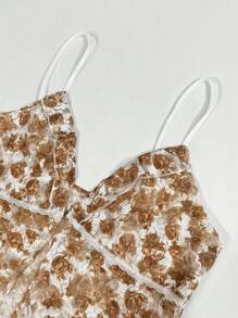 INAWLY Women's Floral Print Slit Sexy Sleeveless Tank Top Graphic Tees Women Tops - Yellow - View 4