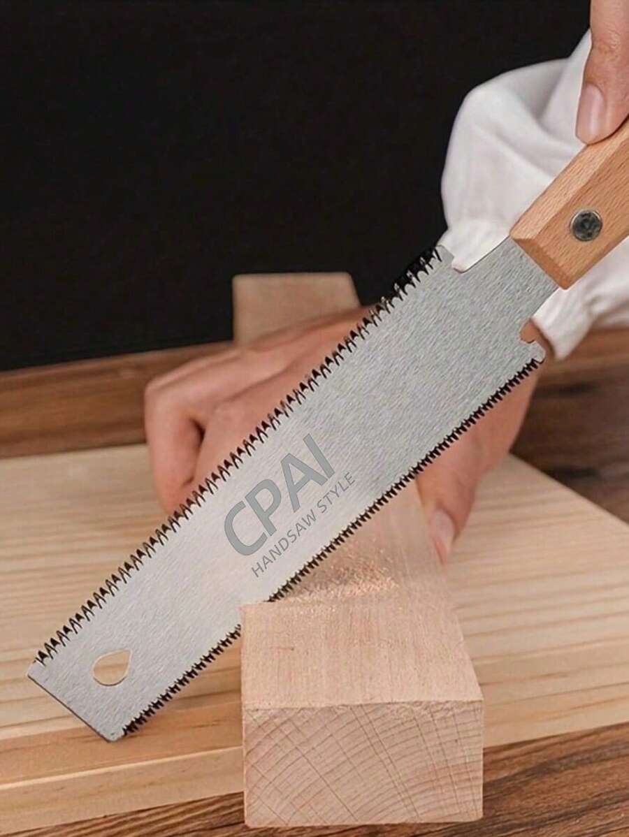 6 Inch Double Edge Sided Pull Saw, Japanese Hand Saw, Flexible Blade, Flush Cut Beech Handle Wood Saw For Woodworking Tools