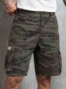 Manfinity LEGND Quần short denim ống rộng in họa tiết Guessing dành cho nam - Nhiều màu - Xem 5
