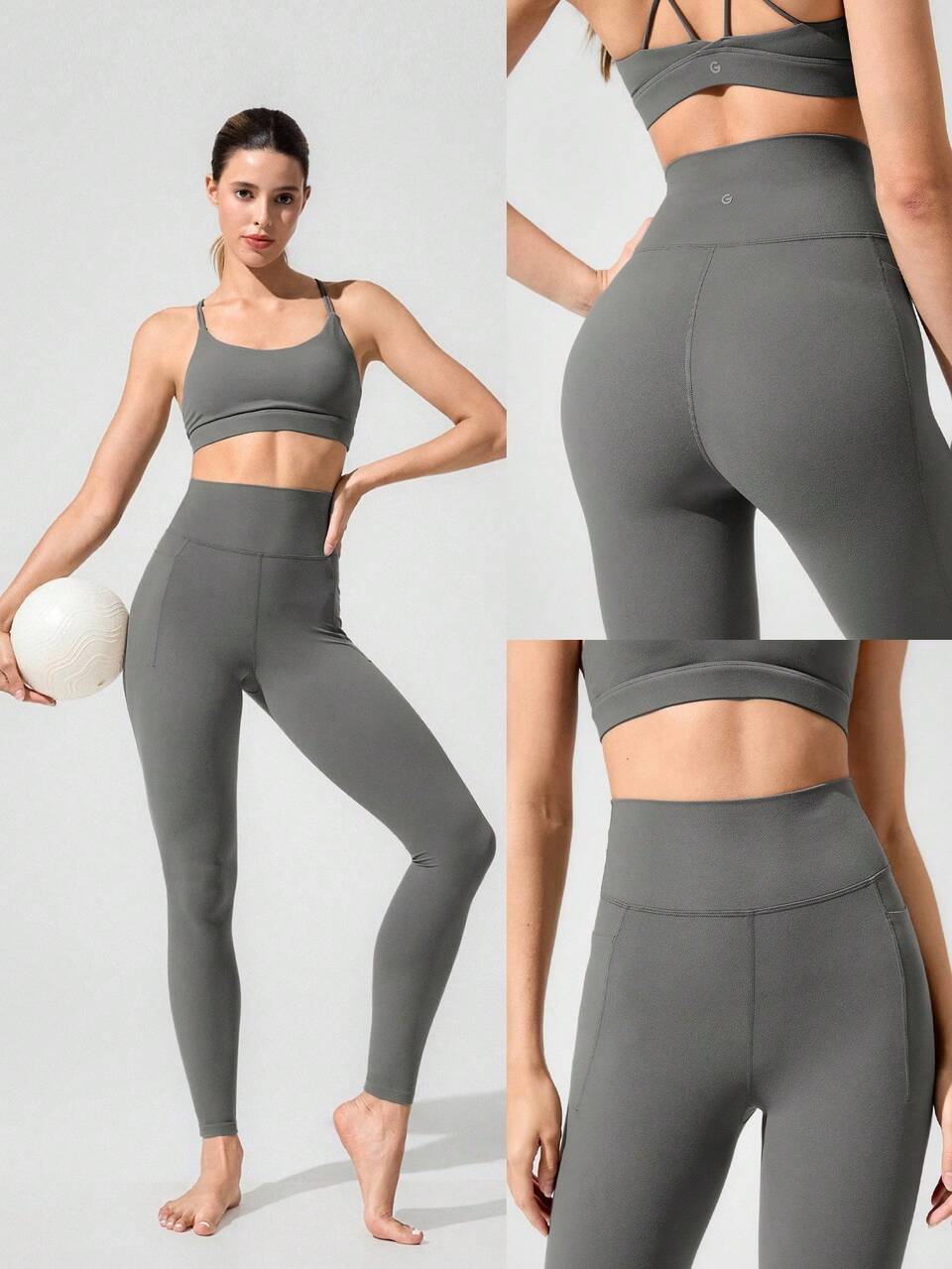 28" FeatherFit™ Sweat Slayer Stretchy Sweat-Wicking No Inner Seam Ultra High-Rise Waist Leggings With Side Pockets Yoga Pilates Spring