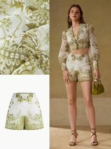 MOTF PREMIUM FLORAL PRINT ZIPPER SHORTS