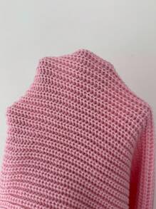 Selianne Women's Casual Solid Color Ribbed Cropped Cardigan - Pink - View 7