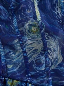 SHEIN MOD Plus Size Vintage Starry Night Painting Print Blue Dress, Retro Printed Off-Shoulder Dress, Party Dress, Women Holiday Outfit, Women's Set, Retro Floral Dress, Valentine's Day, Vintage Women's Wear, Spring Outfit, Women's Birthday Dress, Gothic Dress, Women's Party Dress, Women's Formal Floral Prom Dress, Women's Birthday Dress, Women's Cocktail Dress,Homecoming Dresses,Wedding Guest Dress Women - Navy Blue - View 3