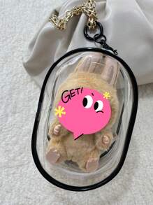 1 件便携式迷你透明拉链收纳袋、紧凑型多功能收纳袋、带钥匙扣的耳机和充电器盒、透明旅行配件，用于旅行收纳袋、化妆包、化妆包、度假收纳包、大容量化妆品收纳盒化妆盒，适用于口红、刷子、护肤品、手机、硬币、小物品，适用于家庭、礼物、度假和节日万圣节圣诞节多功能用途