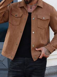 Manfinity Dauomo Chaqueta casual de negocios de nueva moda estilo retro americano para hombres, elástica tipo, de estilo lujoso, para otoño/invierno