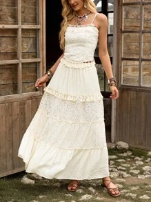 LanaWest 2 件套女士纯色吊带背心和迷你裙套装，夏季时尚