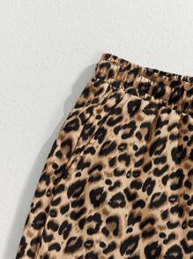 Manfinity VCAY Pantaloncini casual da uomo a vita media, a gamba dritta, con stampa leopardata e tessuto elasticizzato a quattro vie, adatti per il ritorno a scuola