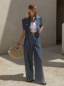 DAZY 新款夏季女式宽松休闲牛仔套装