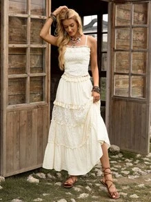 LanaWest 2 件套女士纯色吊带背心和迷你裙套装，夏季时尚