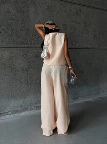 Coolane Kids 青少年女孩春夏条纹浅蓝色套装、两件套服装、亲子服装 - 黃色 - 查看 4