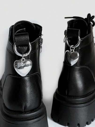 Goth 2 pièces/set Accessoire pendentif en forme de cœur Y2K pour décorer les chaussures/bottes ou les sacs à dos