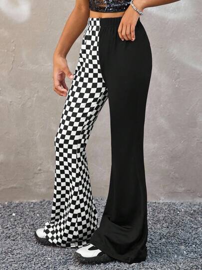 Coolane Kids Tween Girls Streetwear Sportswear Blockcore Sport Slim Fit Checkerboard Print Leggings, Back To School Fall/Winter